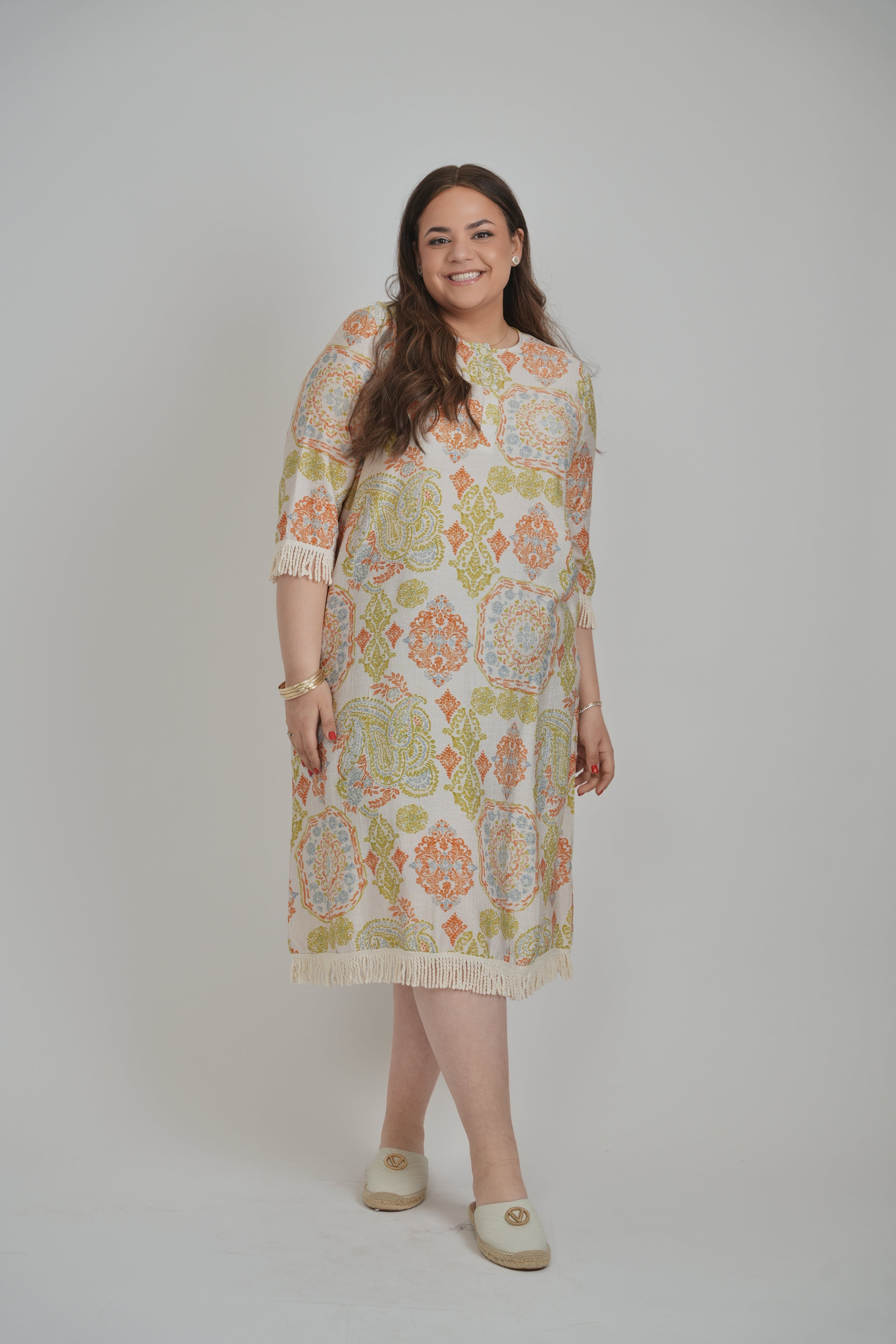 BEACH HOUSE DRESS (ORANGE PAISLEY)