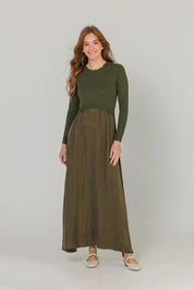 Green pointelle maxi