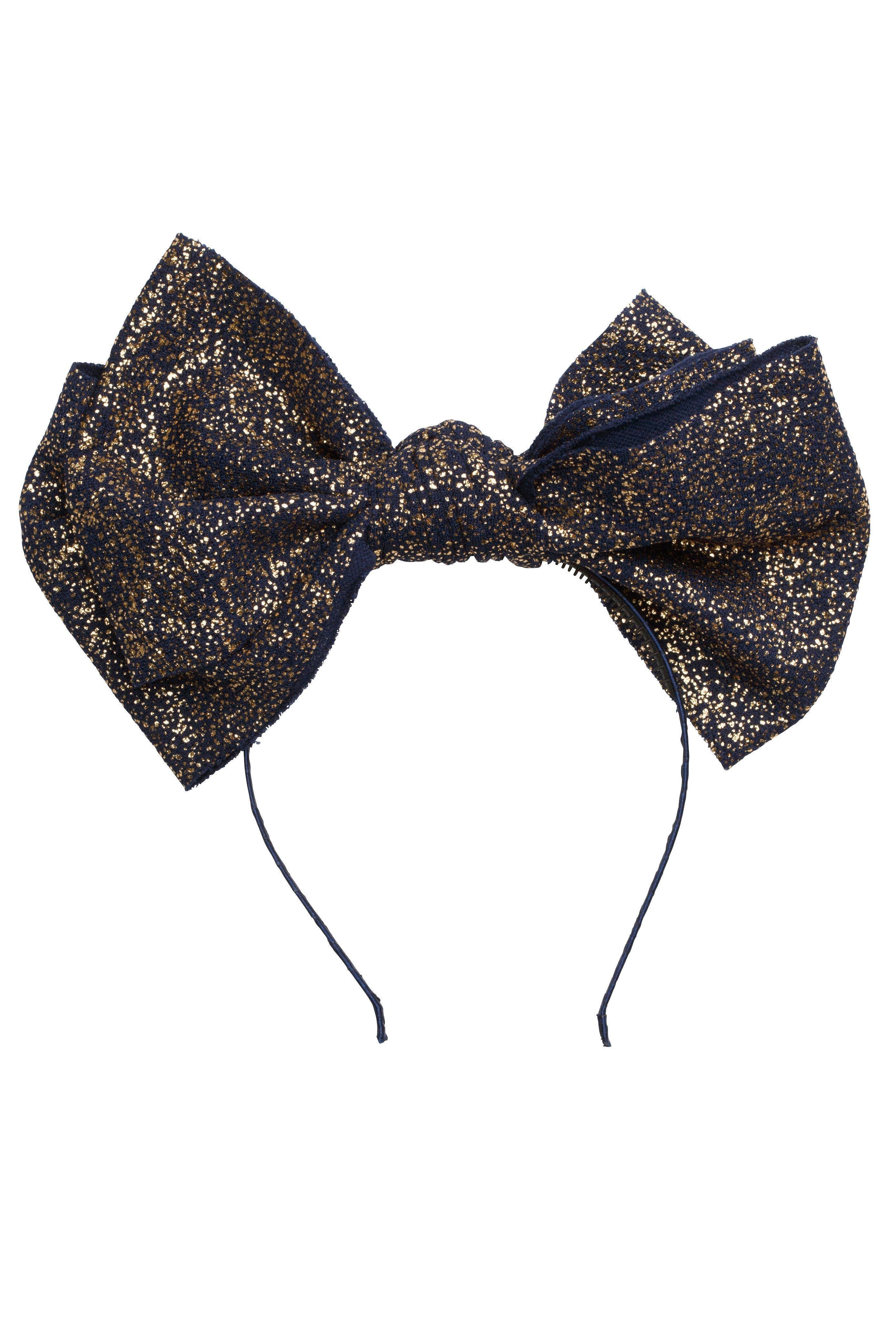 Floppy Dotty Headband - Navy/Metallic Speckles