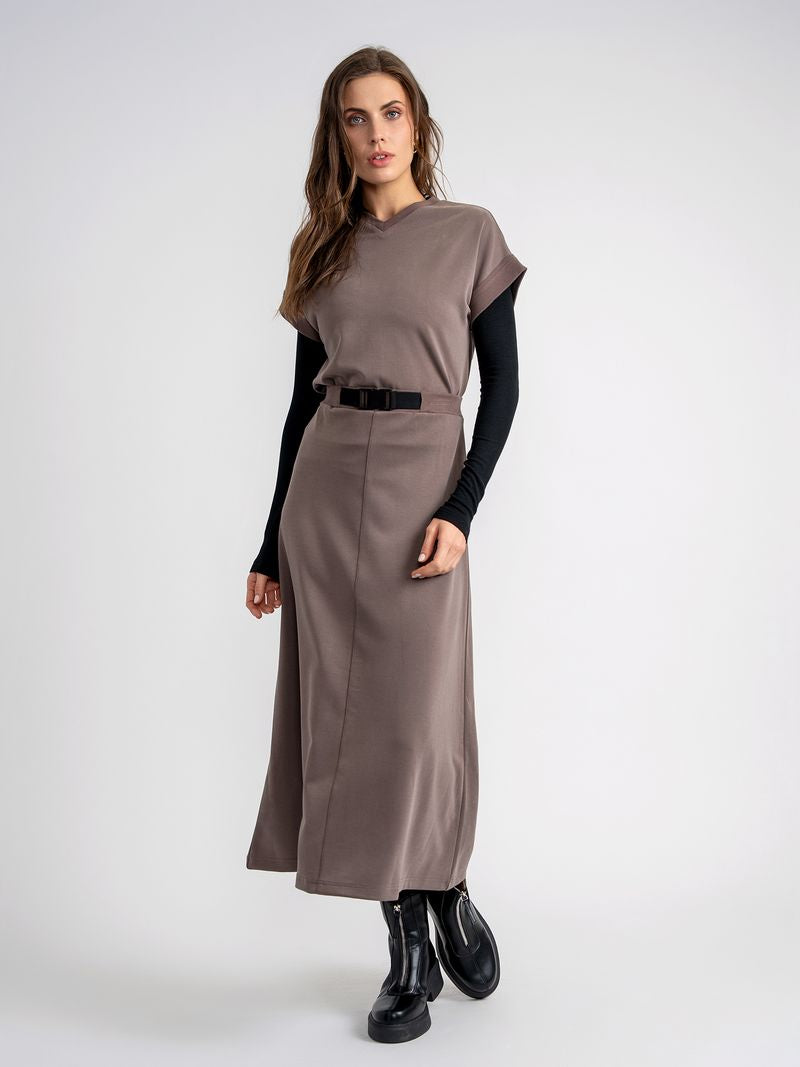 Teen Midi Length Skirt With Buckle At Front Waist