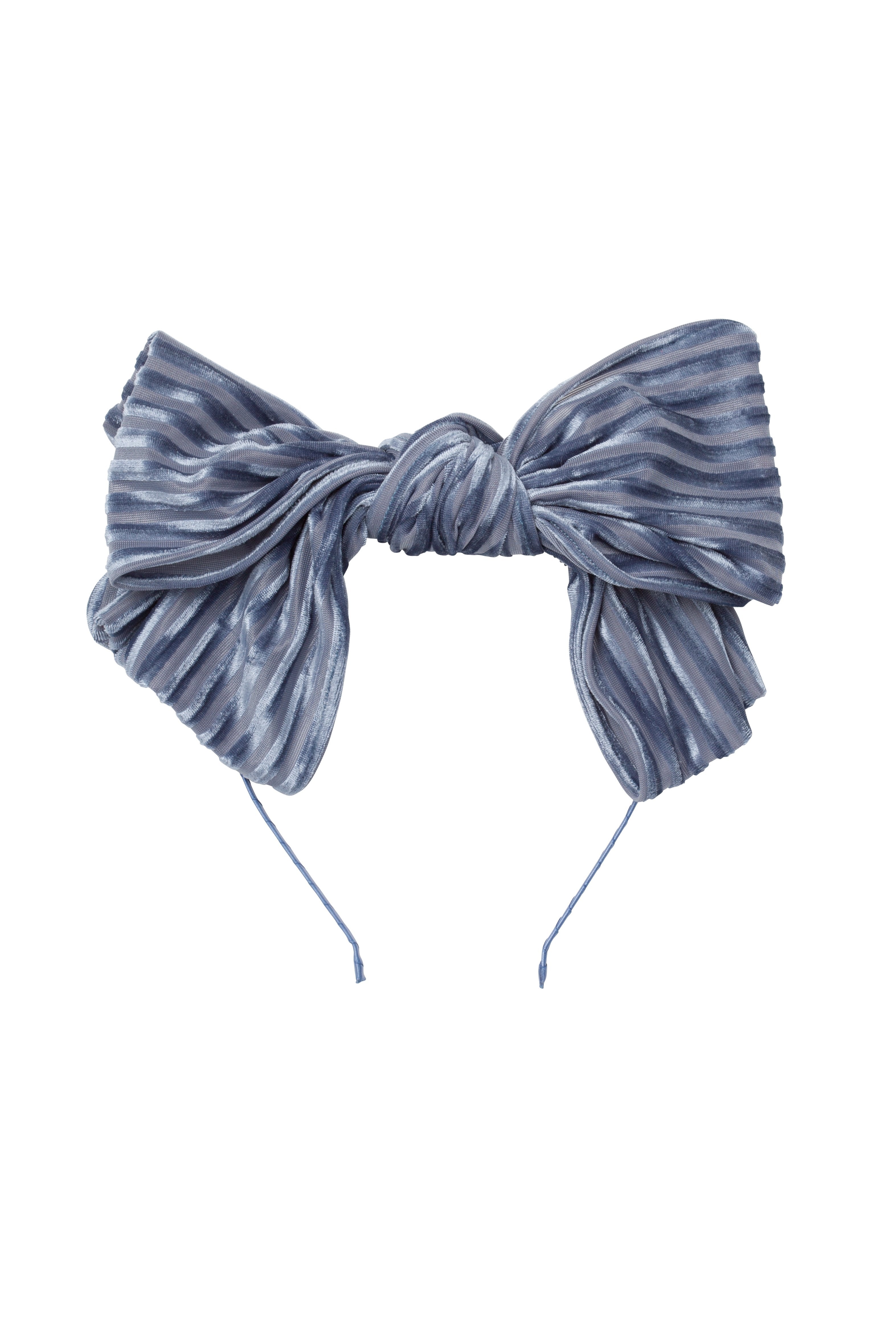 Floppy Velvet Stripe Headband - Blue