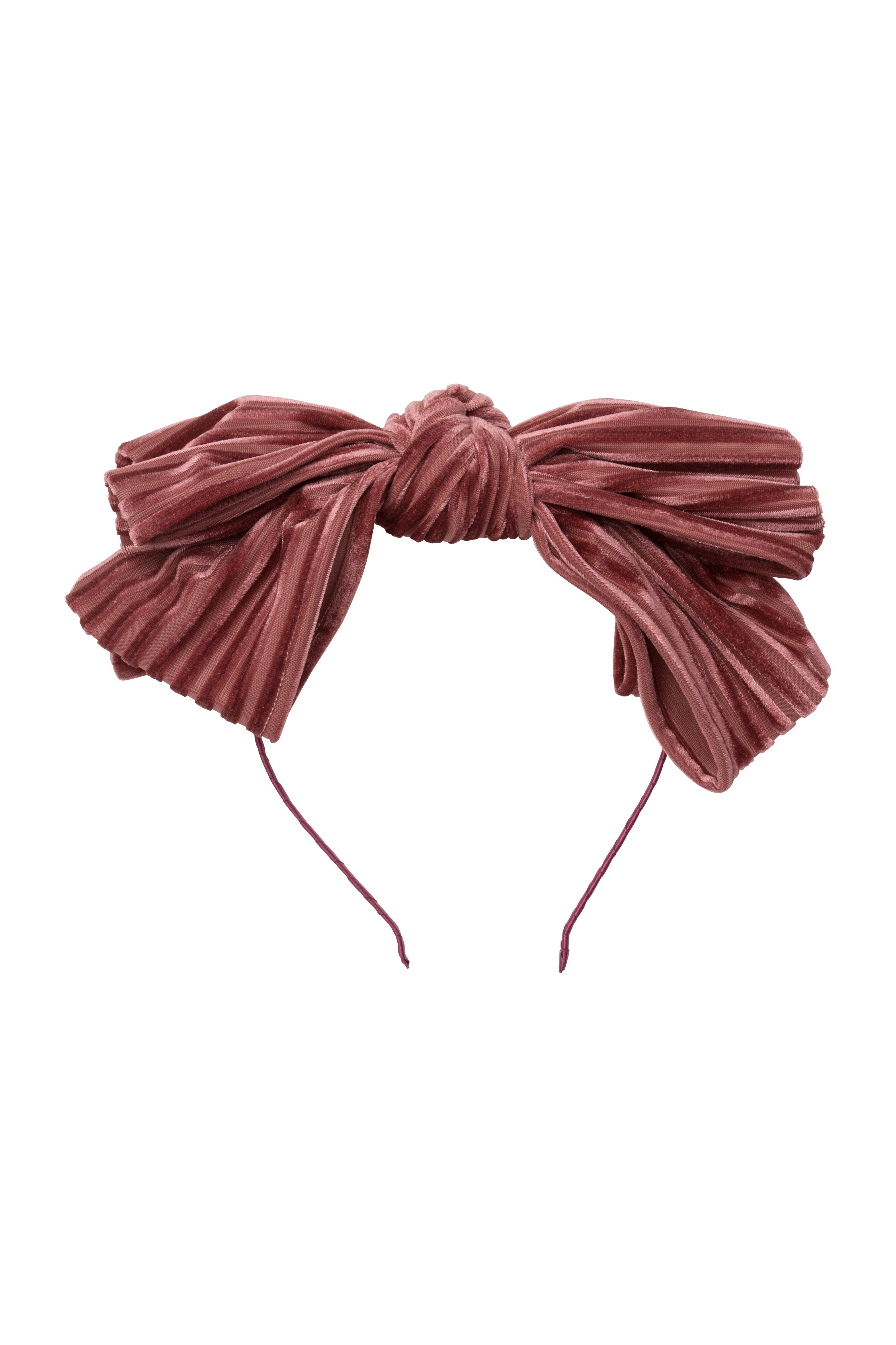 Floppy Velvet Stripe Headband - Rose