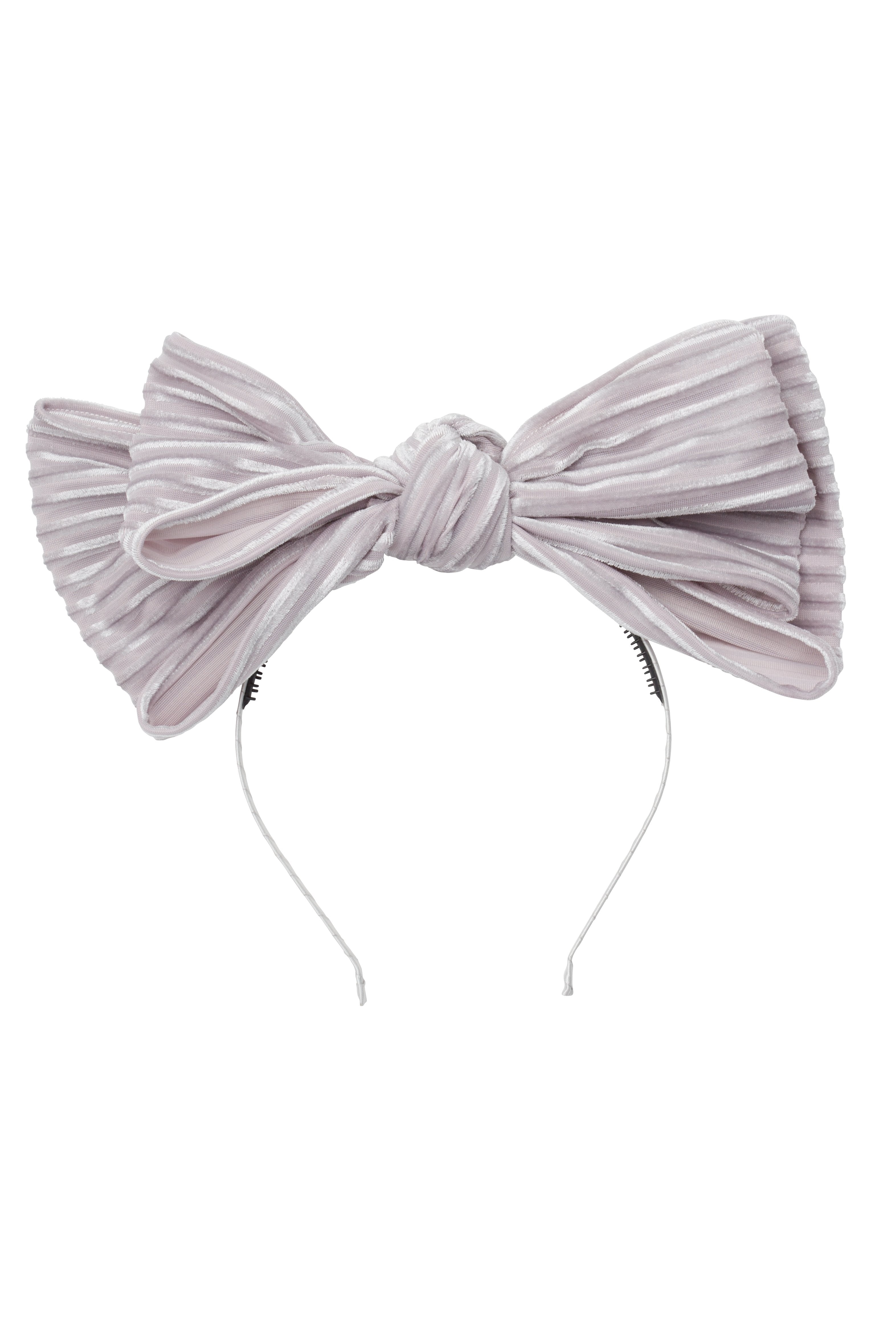 Floppy Velvet Stripe Headband - Silver