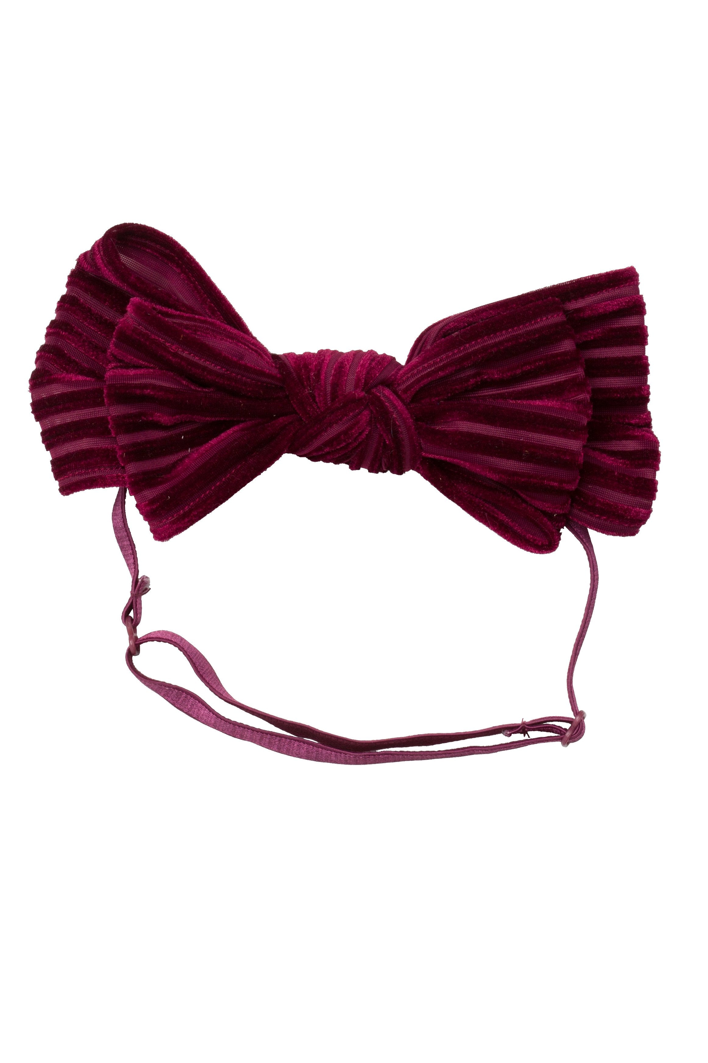 Floppy Velvet Stripe Wrap - Burgundy