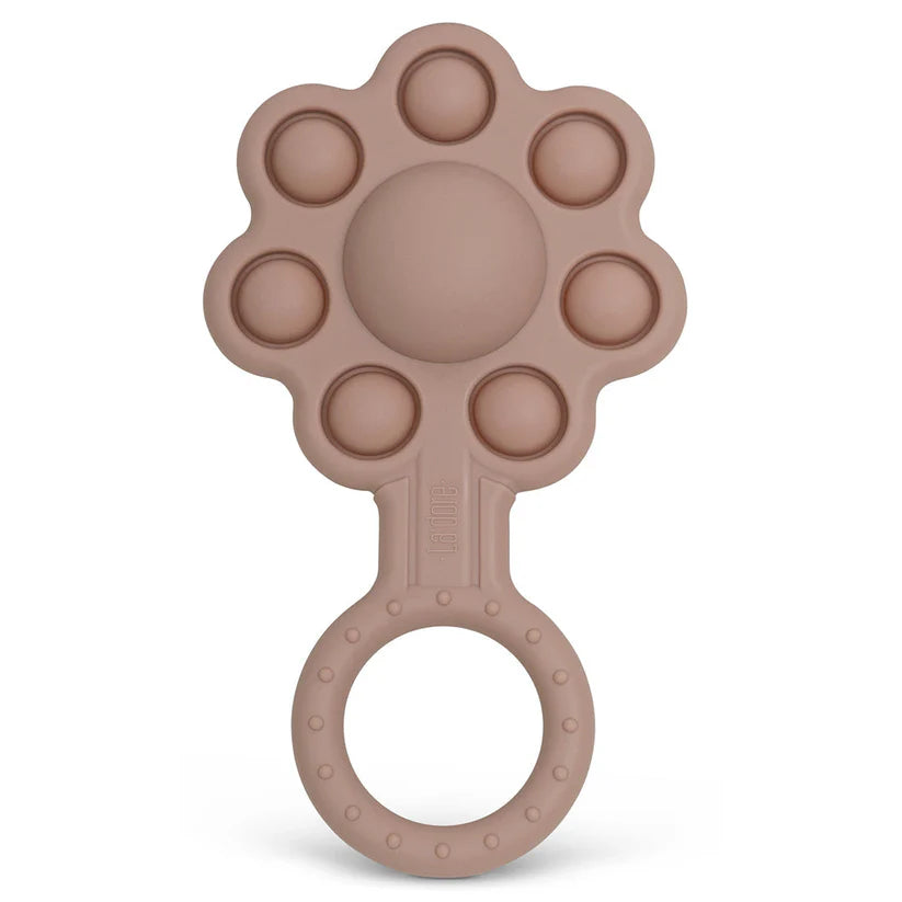 Silicone Poppin Rattle Flowers Mauve