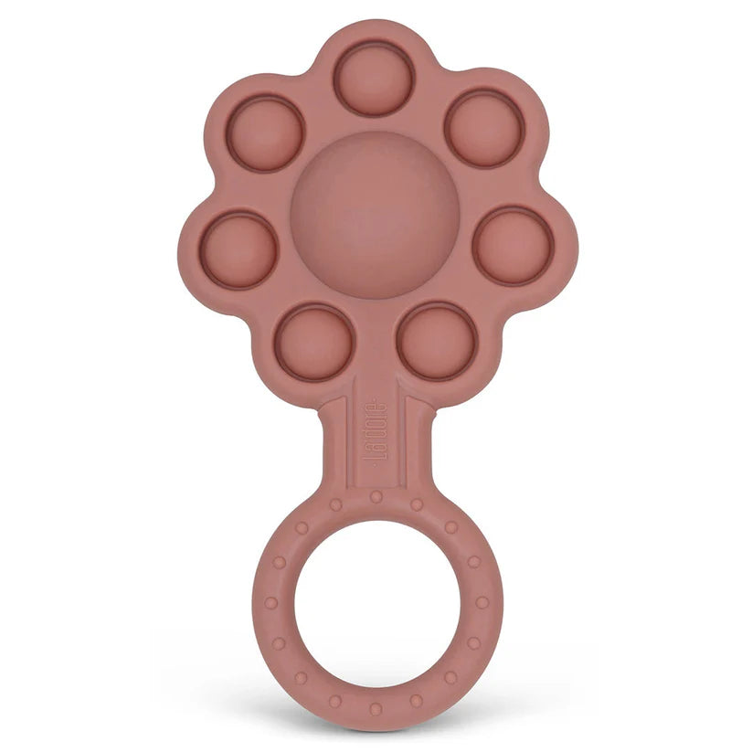 Silicone Poppin Rattle Flowers Rosewood
