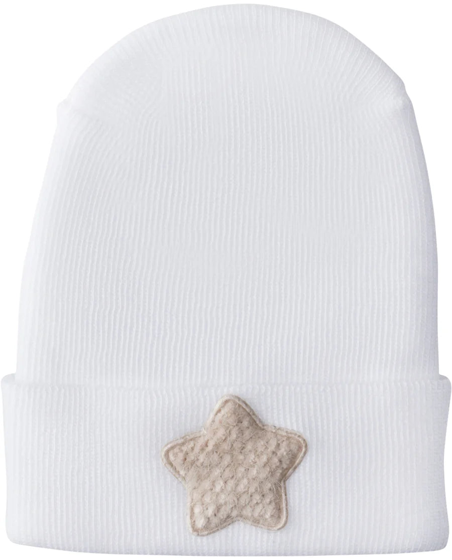 Boys Hospital Hat Fuzzy Tan Star