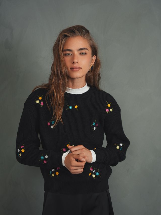 Flower Embroidery Sweater