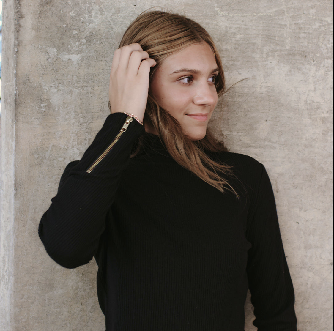 Ribbed Zipper Sweater