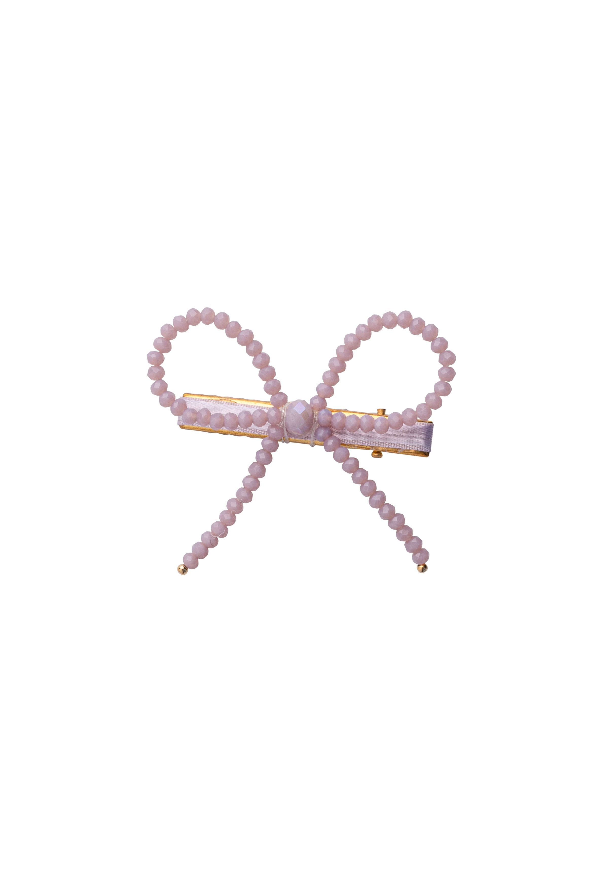 Glass Bow Clip - Lilac