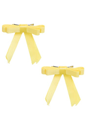 Grosgrain Bow Clip Set (2) - Lemon - PROJECT 6, modest fashion