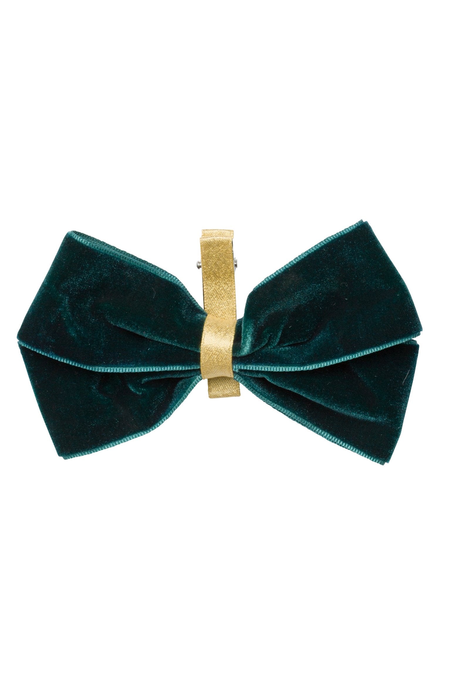Heather Velvet Clip - Teal/Gold