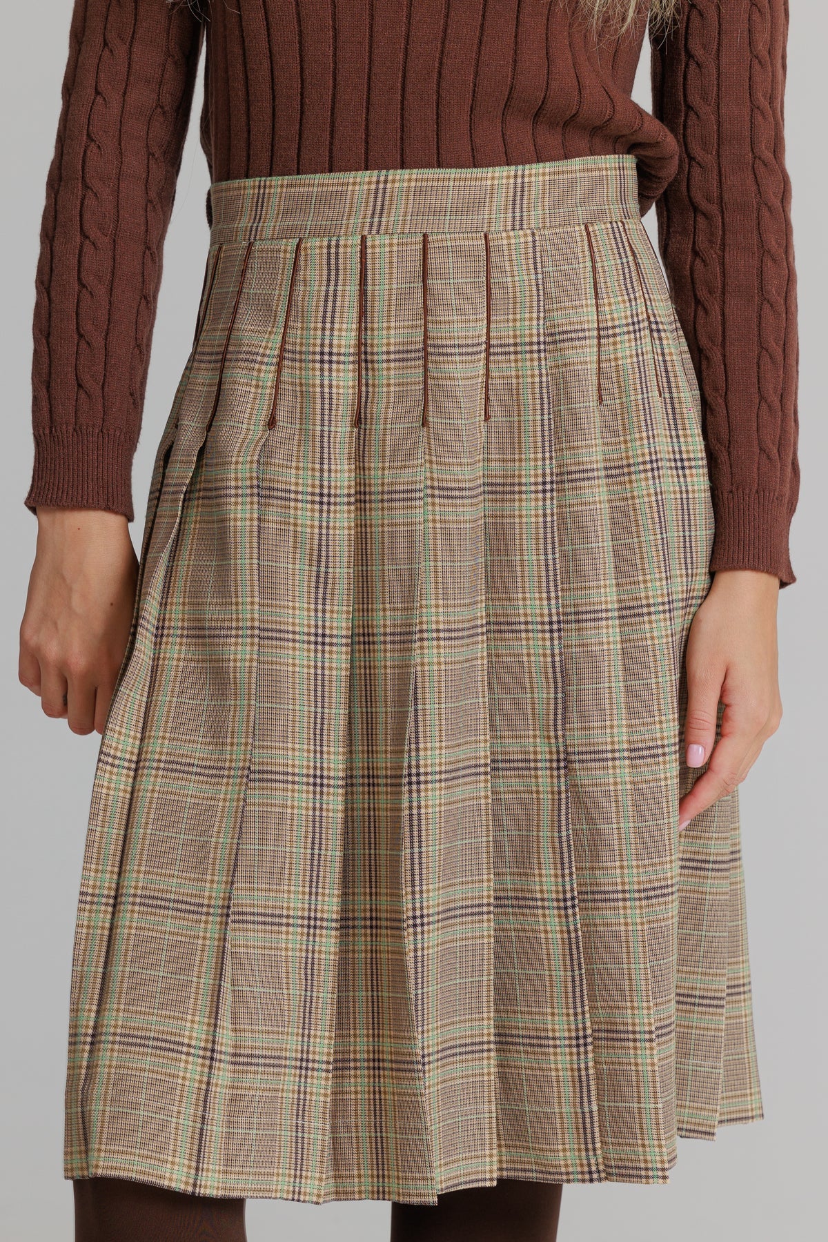 Plaid Pleated Skirt