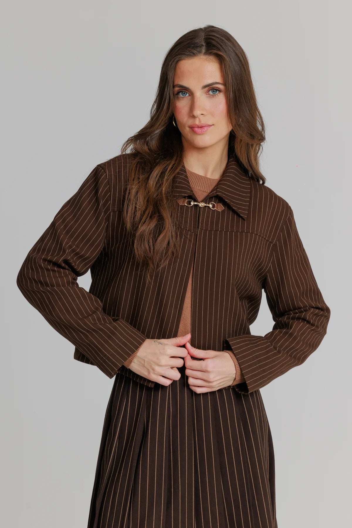 Pinstripe jacket brown