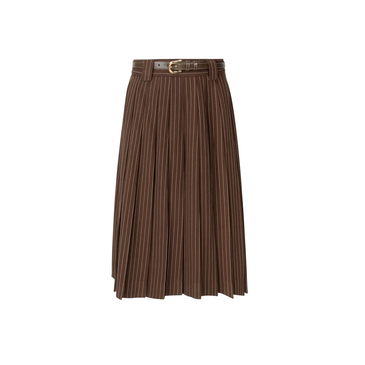 Pinstripe skirt brown