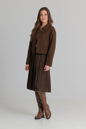 Pinstripe skirt brown