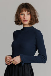 Two tone pointelle maxi Black