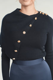Cape Sweater w gold buttons
