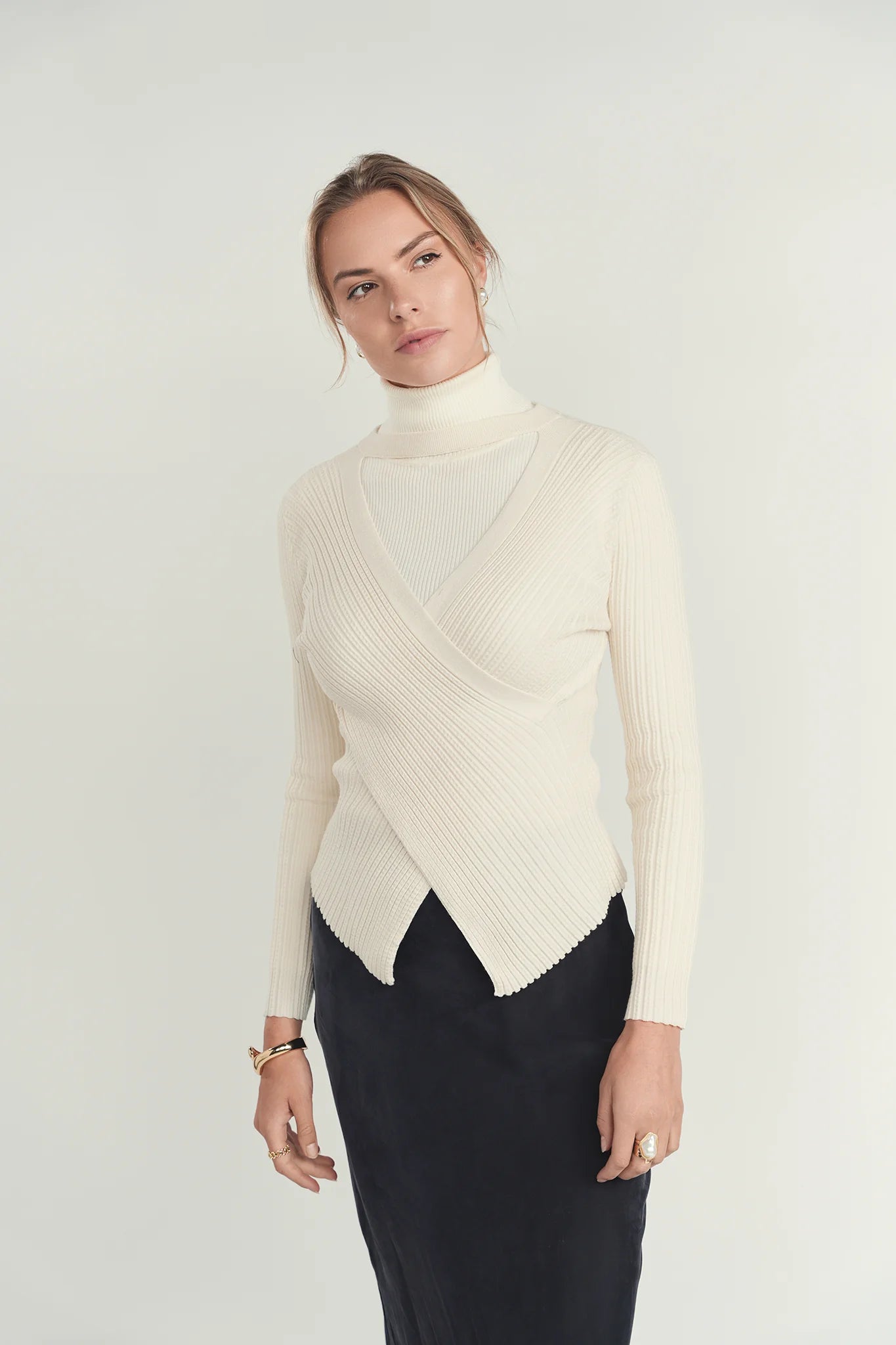 Cream V-Neck Sweater