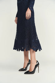 Lace Flare Midi Dress