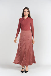 Paneled Slip Skirt Maxi- Spice