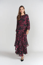 Jodi Skirt- Fuchsia Florals