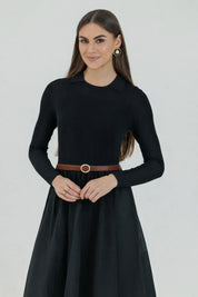 Collar pointelle Maxi Black