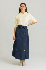 Knit Polo Box Sleeve Cream