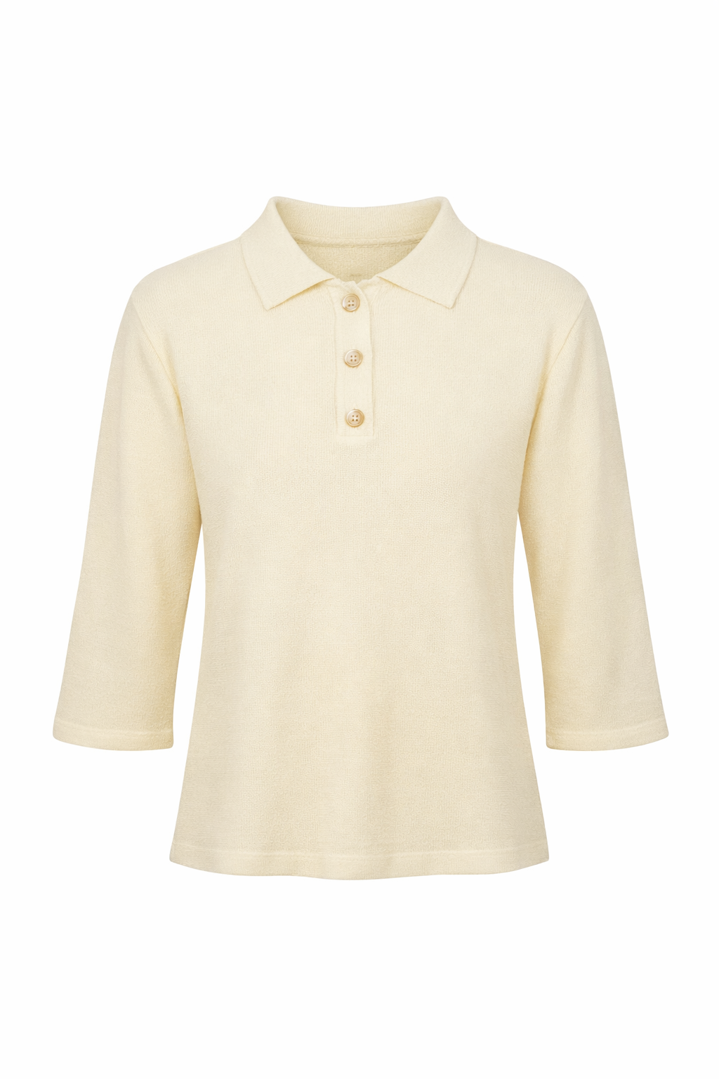 Knit Polo Box Sleeve Cream