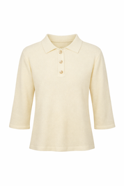 Knit Polo Box Sleeve Cream