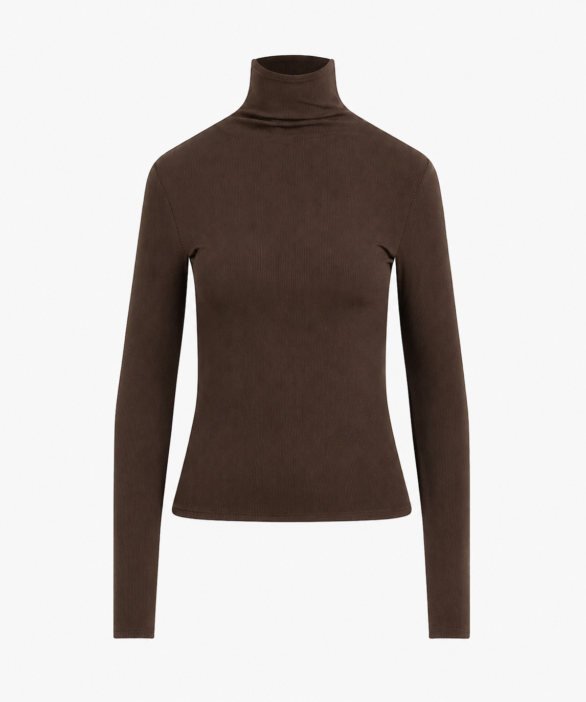 Basic Stretch Turtleneck - Brown
