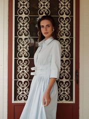 Double Buckle Dress Blue