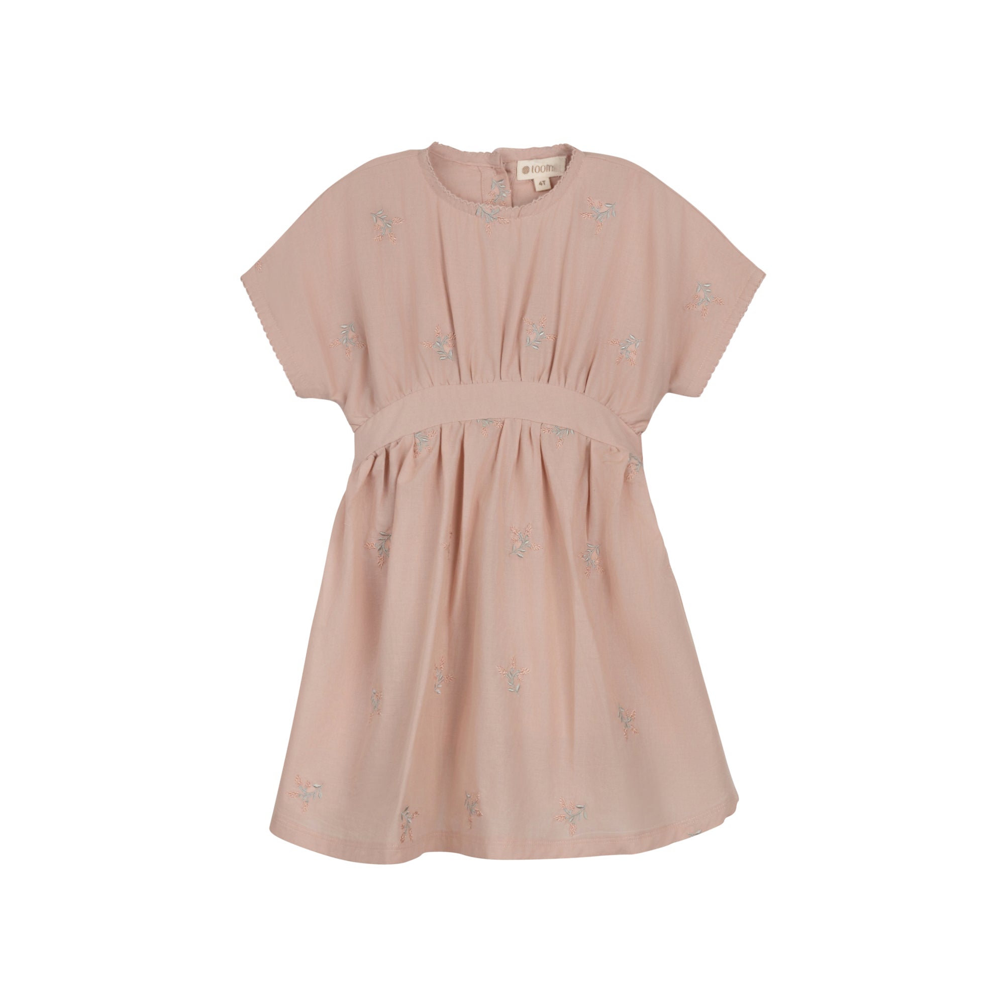 Girls Embroidered Floral Short Sleeve Dress – Pink – Holland Collection