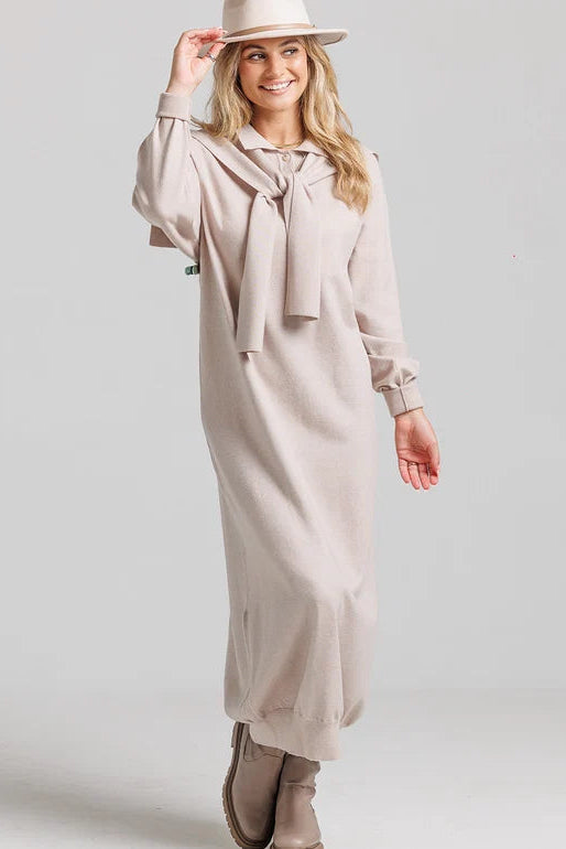 Sailor Sweater Dress - Tan