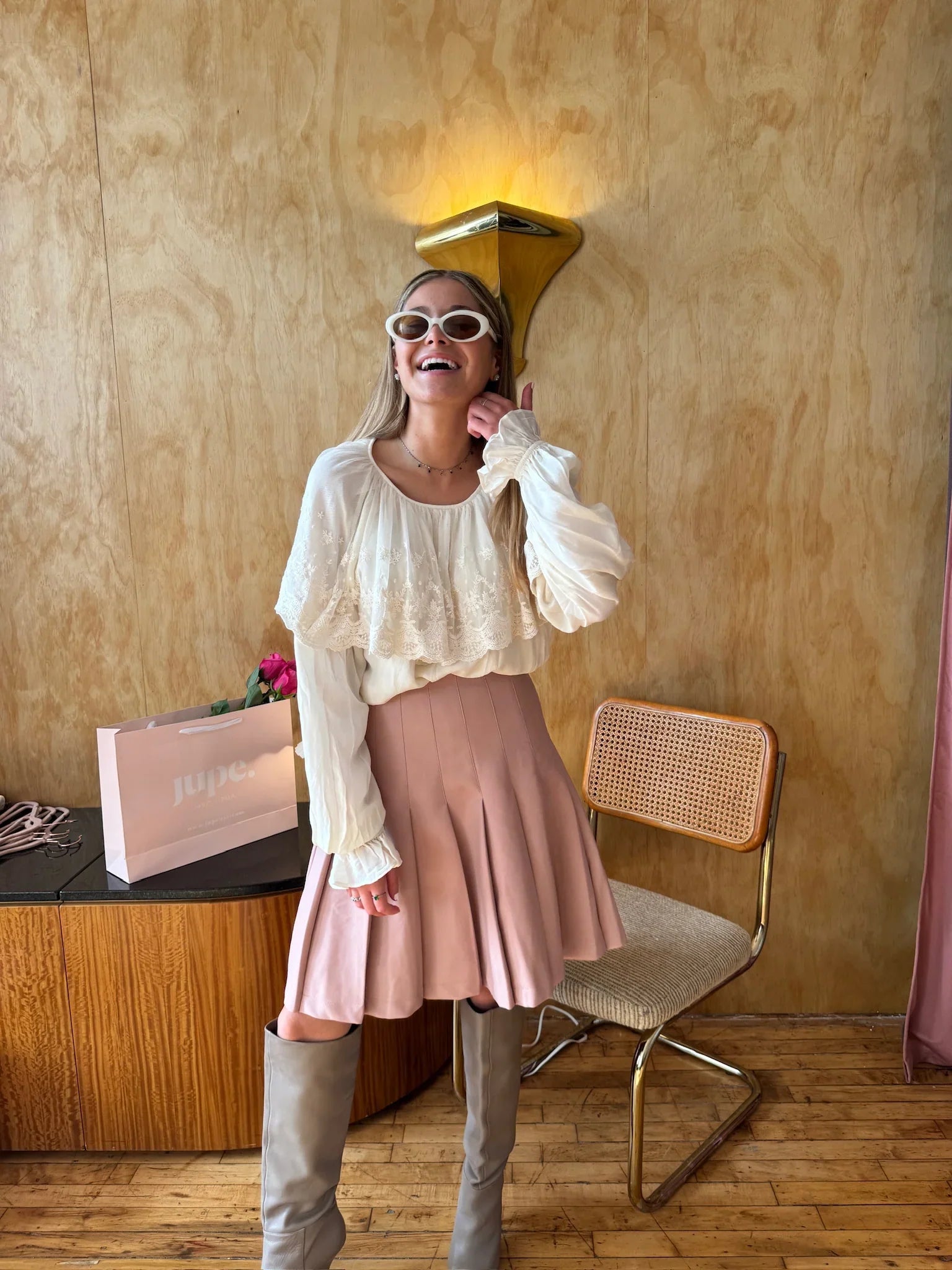 The Leather Pleated Skirt