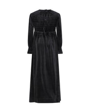 EMMA SMOCKED VELVET MAXI