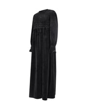 EMMA SMOCKED VELVET MAXI