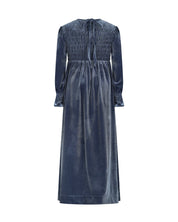 EMMA SMOCKED VELVET MAXI