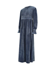 EMMA SMOCKED VELVET MAXI
