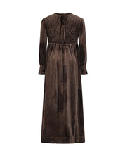 EMMA SMOCKED VELVET MAXI