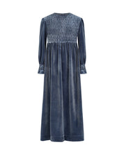 EMMA SMOCKED VELVET MAXI