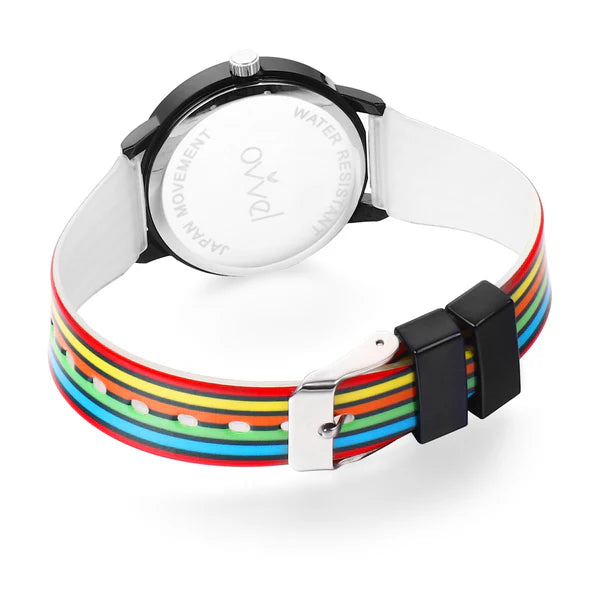 Ovvel Girls Analog Watch for kids - Striped (Vertical)