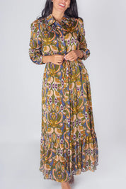 LEXI DRESS (OLIVE/PAISLEY)