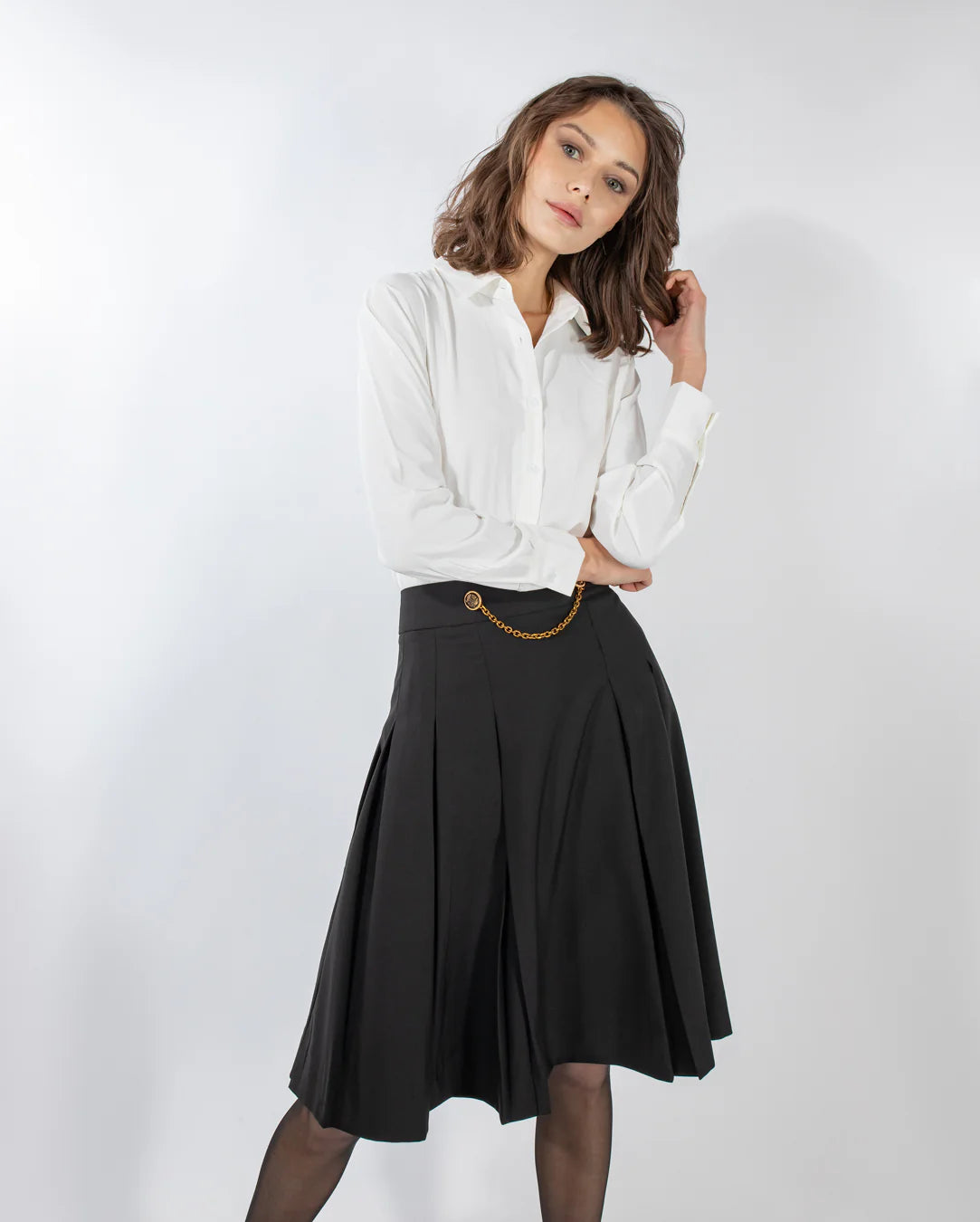 Chain Pleated Skirt