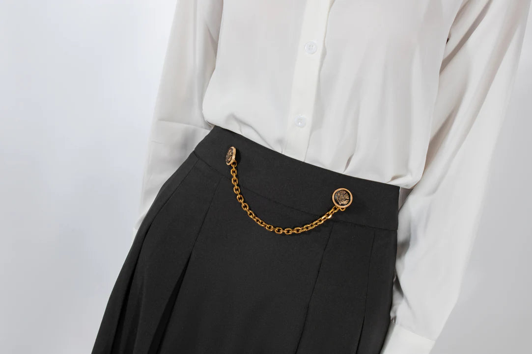 Chain Pleated Skirt