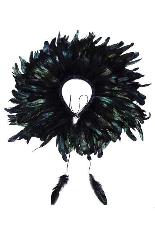 Feather Collar - Black - PROJECT 6, modest fashion