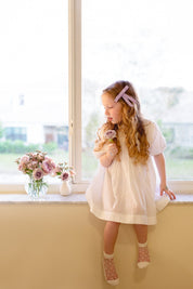 Grosgrain Bow Clip Set (2) - Vanilla Taupe
