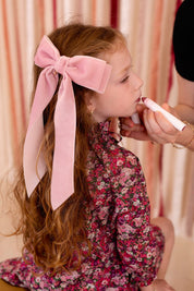 Madeline Velvet Long Tail Bow Clip - Black (Handmade in the USA!)