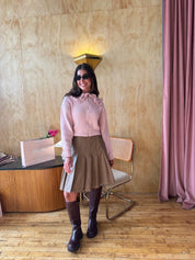 The Leather Pleated Skirt