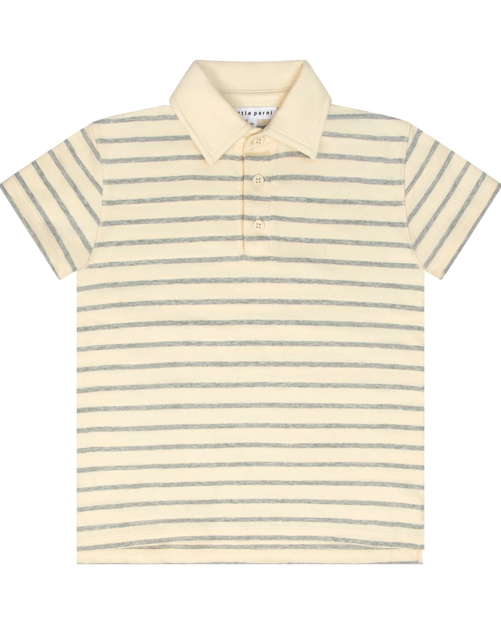 Classic Striped Boy's Polo Grey
